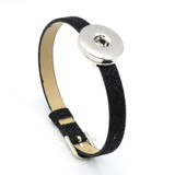 Metal Snap Button 18mm Glitter Leather Bracelet Charms Interchangeable Buttons Jewelry Fashion 2017
