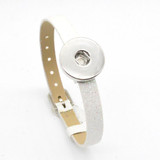 Metal Snap Button 18mm Glitter Leather Bracelet Charms Interchangeable Buttons Jewelry Fashion 2017