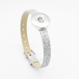 Metal Snap Button 18mm Glitter Leather Bracelet Charms Interchangeable Buttons Jewelry Fashion 2017