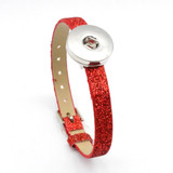 Metal Snap Button 18mm Glitter Leather Bracelet Charms Interchangeable Buttons Jewelry Fashion 2017