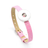 Metal Snap Button 18mm Glitter Leather Bracelet Charms Interchangeable Buttons Jewelry Fashion 2017