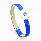 Metal Snap Button 18mm Glitter Leather Bracelet Charms Interchangeable Buttons Jewelry Fashion 2017