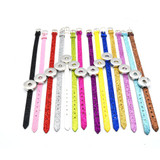 Metal Snap Button 18mm Glitter Leather Bracelet Charms Interchangeable Buttons Jewelry Fashion 2017
