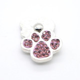 Metal Snap Button 18mm Dog Paw Charms Snap Snaps in Rhinestone Jewelry Pet Lover Gift Fashion 2017