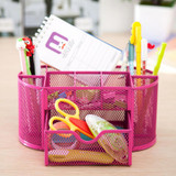 Metal Mesh Desktop Office Organizer Pen Pencil Holder Study Storage Pen Holder Multi fuction