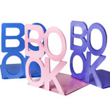 Metal frame Book Letters bookends iron Book shelf Student Book desk creative Bookends