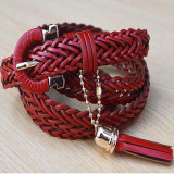 Metal buckle designer genuine leather belt for women bell stopper gold chain belt tassel for girls kids luxury belt women 2016