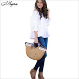 2017 New Women Sexy Blouses Slash Neck OFF Shoulder Bow Three Sleeve Casual Tops Shirts Blue White Striped Party Blusas 067 2017 New Women Sexy Blouses Slash Neck OFF Shoulder Bow Three Sleeve Casual Tops Shirts Blue White Striped Party Blusas 067