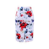 2017 new Women pencil skirts Ink flower print bodycon lady midi saia female faldas mujer girls bodycon bottoms free shipping