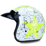 vintage motorcycle helmet leather 4/3 half open face vespa helmets retro