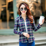 2017 New Women loose blouses thick warm cotton long-sleeved blouse 100%cotton flannel plaid shirt Women Tops plus size 21 colors