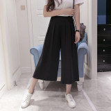 2017 New Women Ladies Vintage Loose Elastic Waist Long Trousers Chiffon Pleated Casual Palazzo Pants Wide Leg Pants pantalones