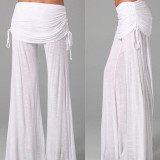 2017 New Women Ladies Trousers Solid Palazzo Wide Leg High Waist Long Loose Casual Pants