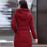 2017 New women jackets 4 colors cotton hooded long section casual winter jacket korean all-match slim winter women coat