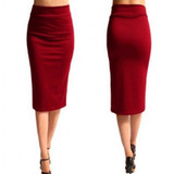 2017 New Women High Waist Pencil Skirts Plus Size Women's Clothing Casual Bandage Office Midi Skirt Female