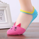 2017 New Women Fashion Casual Cat Silk Ankle High Low Cut Invisible Cotton Socks
