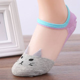 2017 New Women Fashion Casual Cat Silk Ankle High Low Cut Invisible Cotton Socks