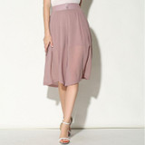 2017 New Women Fashion Chiffon Skirt Pants Summer Style High Waist Flare Wide Leg pants Ladies Elegant Office Palazzo Trousers