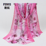 2017 New Women Chiffon Silk Scarfs Fashion Spring Square polyester Scarves Print flowers Shawl Summer Shawls And Hijabs 052
