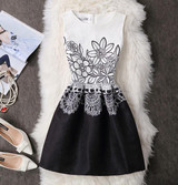 2017 New Women Casual Summer Autumn Dresses Vintage Printing Floral A Line High Waist Sleeveless Fashion Slim Vest Dress