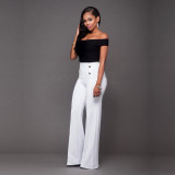 2017 New Women Casual Summer Palazzo High Waist Career Wide Leg Trousers Loose Pants New 2017 New Women Casual Summer Palazzo High Waist Career Wide Leg Trousers Loose Pants New