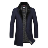 2017 new Top Quality Parka men Jacket Coat Overcoats Male Wool Blends Outerwear Rabbit Fur Collar Styel Autumn and winter