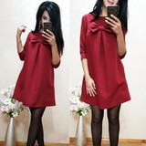 2017 New Summer Women Sweet Simple Loose Dress Bodycon Cute Female O-Neck Half Sleeve Green Blue Mini dress Plus Size Vestido