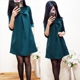 2017 New Summer Women Sweet Simple Loose Dress Bodycon Cute Female O-Neck Half Sleeve Green Blue Mini dress Plus Size Vestido