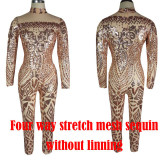 2017 New Summer Women Jumpsuit Romper Sequin Rompers Womens Jumpsuit Big Size Elegant Bodycon Jumpsuit African Bodysuit