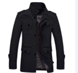 Free shipping Men's Trench Jacket Male Overcoat Casual Solid Jacket Men's Jacket Cotton Fashion Stand collar Men's Coat 109