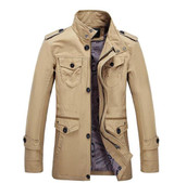 Free shipping Men's Trench Jacket Male Overcoat Casual Solid Jacket Men's Jacket Cotton Fashion Stand collar Men's Coat 109