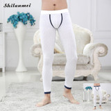 Free Shipping Men's Cotton Thermal Underwear Long John Patchwork Underpants Leggings Tights 4 Colors Size M L XL pants bottoms