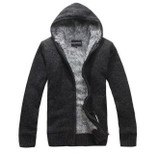 Free Shipping Men's clothing knitted outerwear male thickening hood sweater outerwear Men liner cardigan sweater male