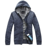 Free Shipping Men's clothing knitted outerwear male thickening hood sweater outerwear Men liner cardigan sweater male