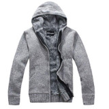 Free Shipping Men's clothing knitted outerwear male thickening hood sweater outerwear Men liner cardigan sweater male