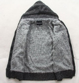 Free Shipping Men's clothing knitted outerwear male thickening hood sweater outerwear Men liner cardigan sweater male