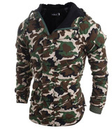 Free Shipping Men'S Cotton Hooded Jacket Military Camouflage Pattern Camouflage Pattern Fashion Casual Jacket Size M-Xxl