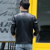 Free shipping men jacket jacket collar men's leather leather motorcycle leather jacket winter jacket man