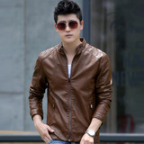 Free shipping men jacket jacket collar men's leather leather motorcycle leather jacket winter jacket man