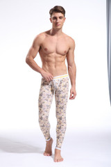 Free shipping male underwear cotton thin warm pants men's long johns jeans single orders Thermal  Underpants Size S M L XL