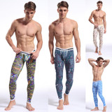 Free shipping male underwear cotton thin warm pants men's long johns jeans single orders Thermal  Underpants Size S M L XL