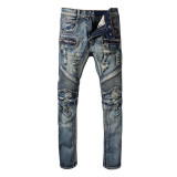 Free Shipping High Quality Men Jeans Casual Design Biker Jeans Men Slim Zipper Denim Straight Ripped Skinny Men ABOL Jean