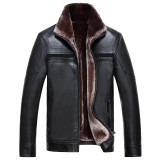 Free shipping !!!Men's fur one piece leather clothing genuine leather fur jacket Business casual warm outerwear / M-4XL