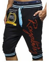 Free Shipping  Outdoors Joggers Men 2016 New Fashion Letter Print Harem Pants Calf-Length Pants Men Trousers Sportswear