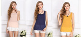 Free shipping  new 2016 Fashion Women Chiffon Sleeveless Shirt Vest Vest Tank Tops Blouse Waistcoat  7