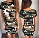 Free ship 2017 Summer style Women Flowers printed short sleeve O-Neck Dresses Vestidos Elegant Bodycon Dress Sheath Robes dress Free ship 2017 Summer style Women Flowers printed short sleeve O-Neck Dresses Vestidos Elegant Bodycon Dress Sheath Robes dress