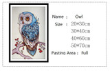 CAMMITEVER 2017 New 5D Diamonds Full Drill Cartoon Animal Owl Stick Drill Cross Diamonds Embroidery Animals Diamond Painting