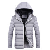 Brand Men Jacket Autumn Winter High Quality Hooded Coats Mens Casual Thicken Parka Outwear Windproof Cotton-padded Clothes Male