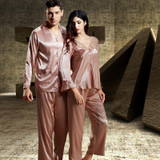 Brand Luxury Couples Silk Pajamas Sets Men's Sleepwear Pyjamas Mens Faux Silk Satin Pajamas Women Sleepwear Pajamas Robes Gifts