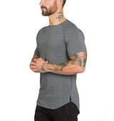 Brand gyms clothing fitness t shirt men fashion extend hip hop summer short sleeve t-shirt cotton bodybuilding shark engineers